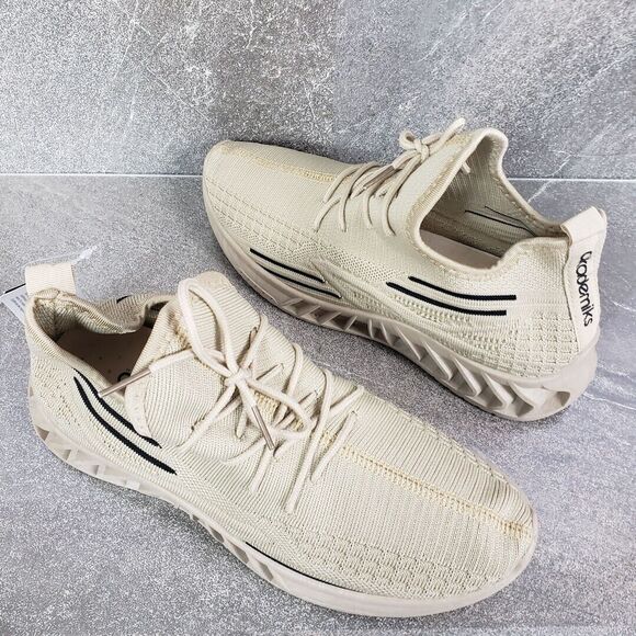 AKADEMIKS Shoes Mens 8 M Beige Fit 2.0 Knit Jogger Sneakers Trendy Stylish - Picture 2 of 13